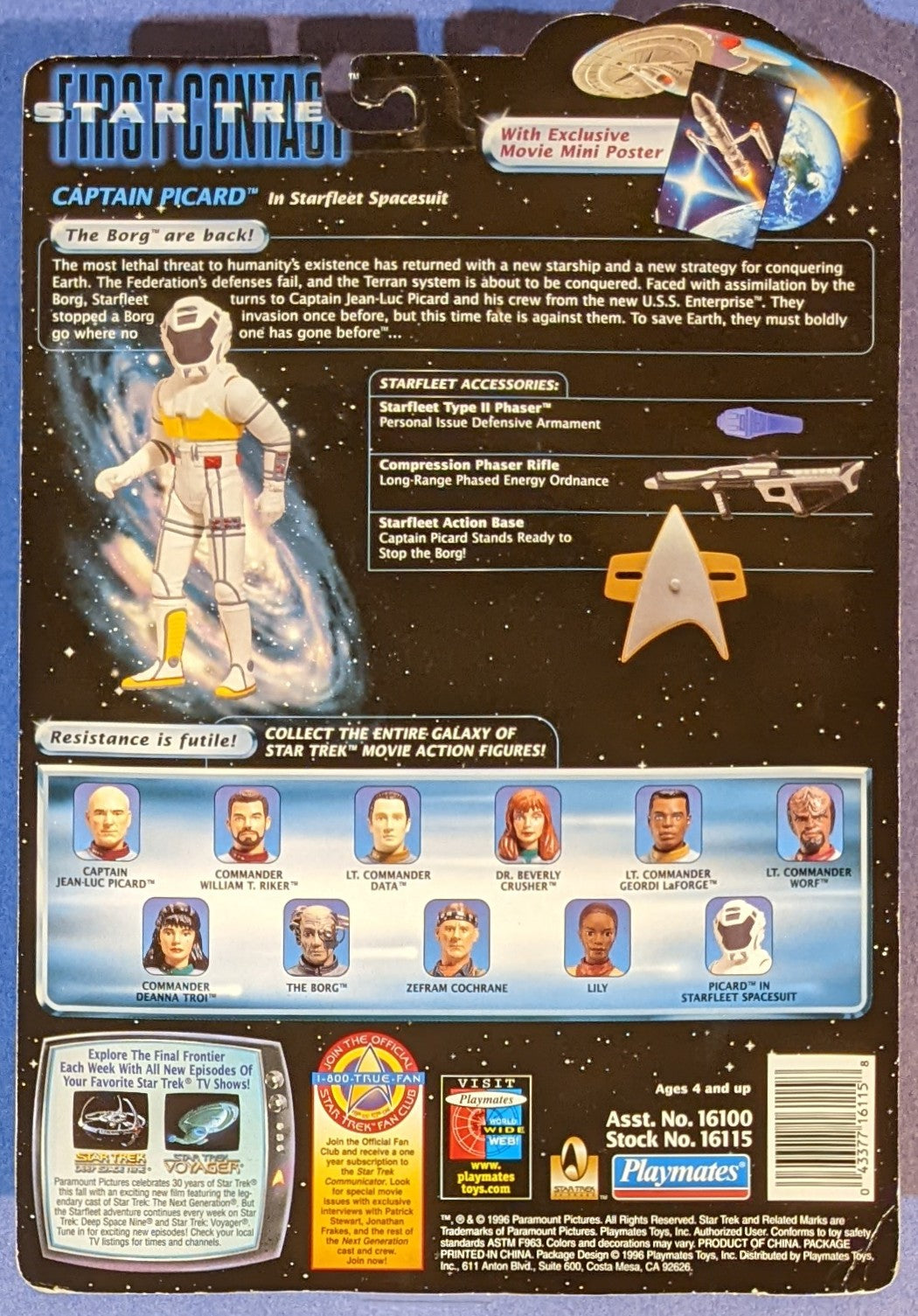 1996 Playmates Star Trek First Contact (Vintage) - Captain Picard (in Starfleet Spacesuit)