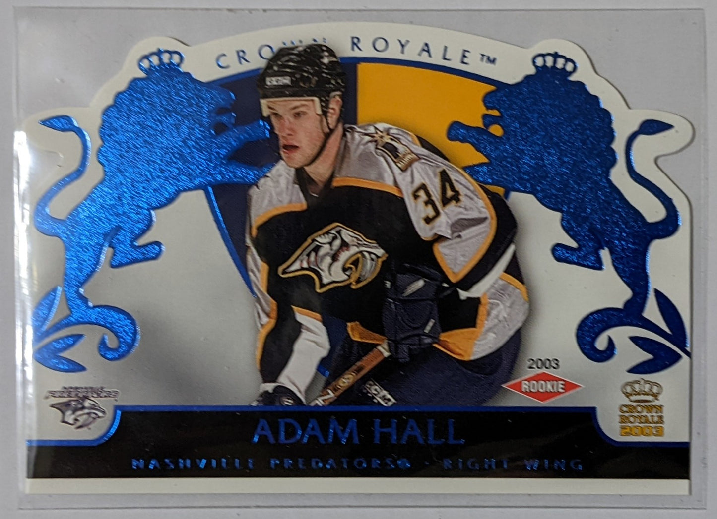 2002-03 Crown Royale Blue Parallel Rookie - Adam Hall #124 (009/350)