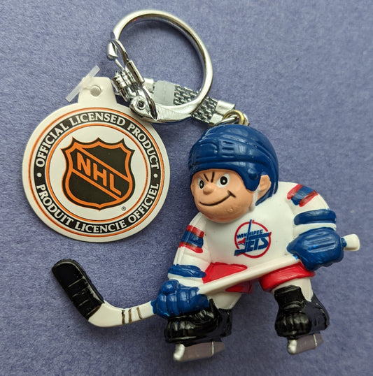 1986 J.F. Sports Co. Lil' Sports Brat Keychain (Vintage) - Winnipeg Jets