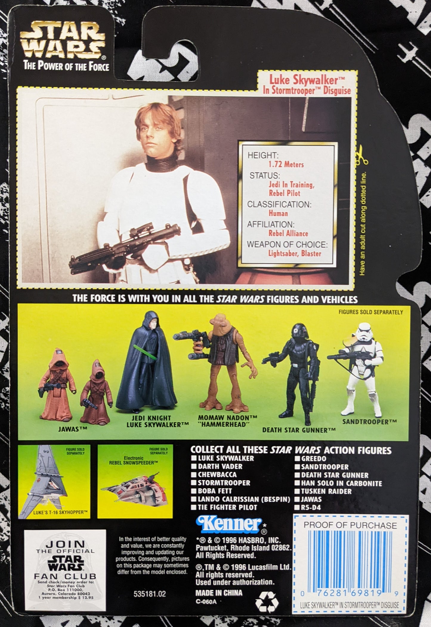 1996 Star Wars Power Of The Force (Vintage) - Luke Skywalker in Stormtrooper Disguise