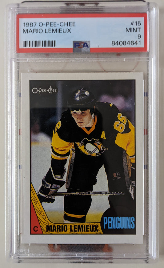 1987-88 O-Pee-Chee - Mario Lemieux #15 (PSA 9)