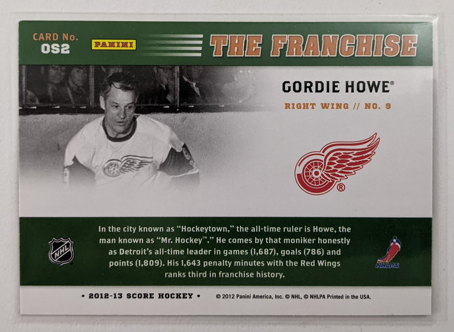 2012-13 Score The Franchise - Gordie Howe #OS2