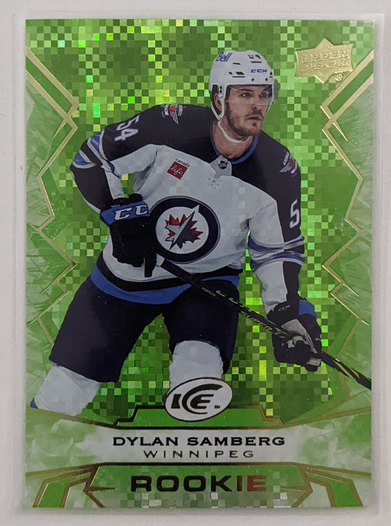 2022-23 UD Ice - Dylan Samberg RC #127 (Green Parallel)