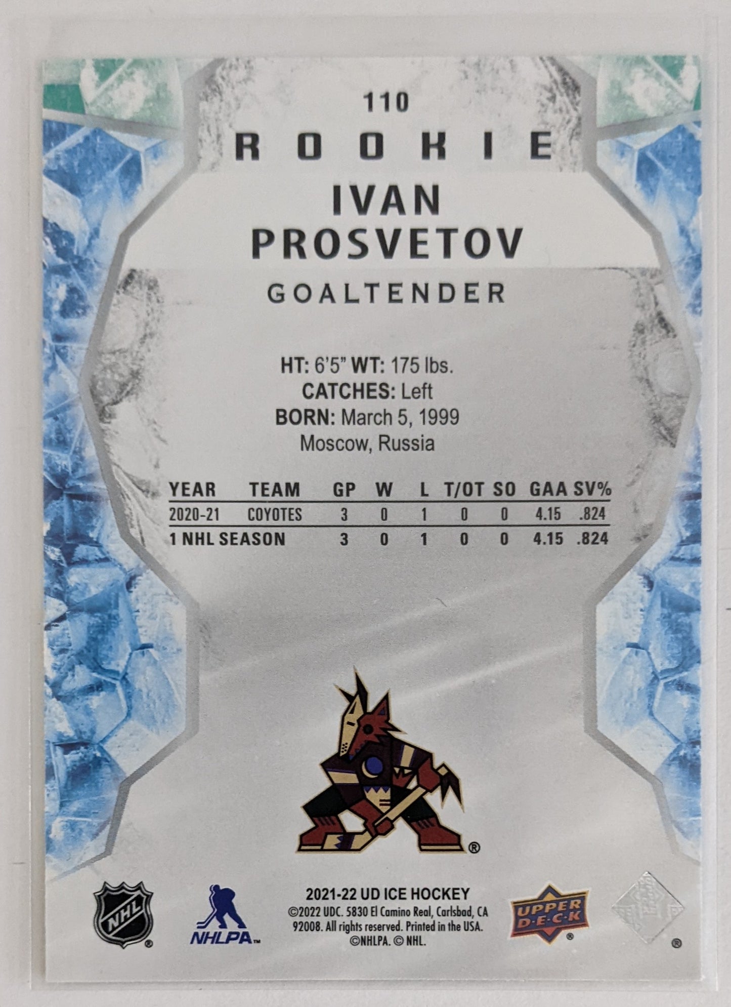 2021-22 Upper Deck Ice - Ivan Prosvetov RC #110