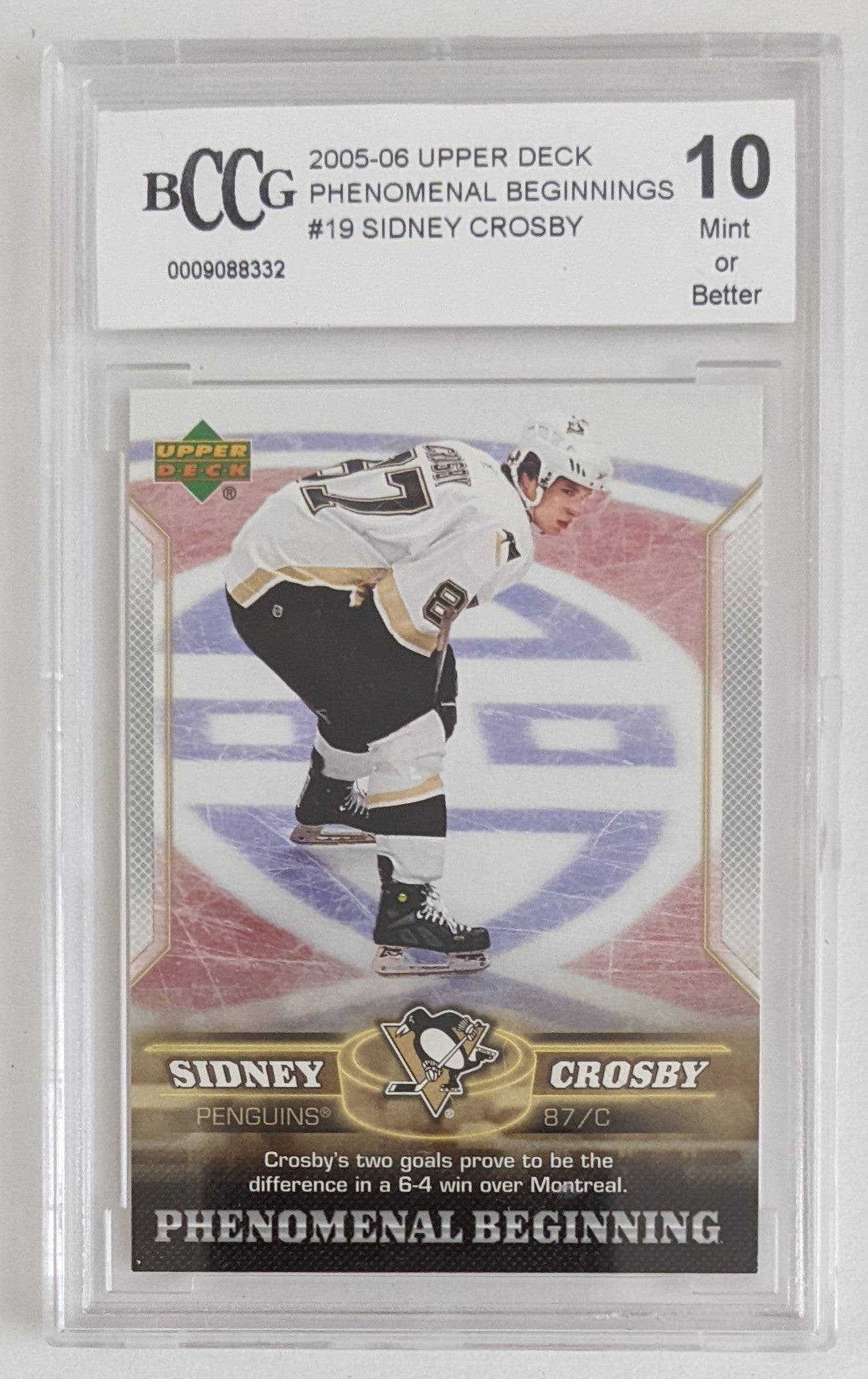 2005-06 Upper Deck - Sidney Crosby Phenomenal Beginnings #19 (BCCG 10)