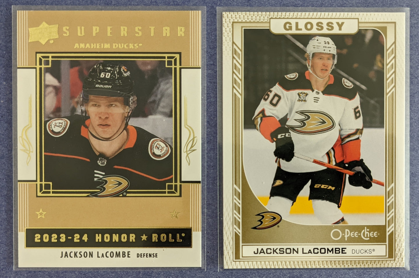 2023-24 Upper Deck Series 2 - Jackson LaCombe Honor Roll #HR43 & Glossy #R-34