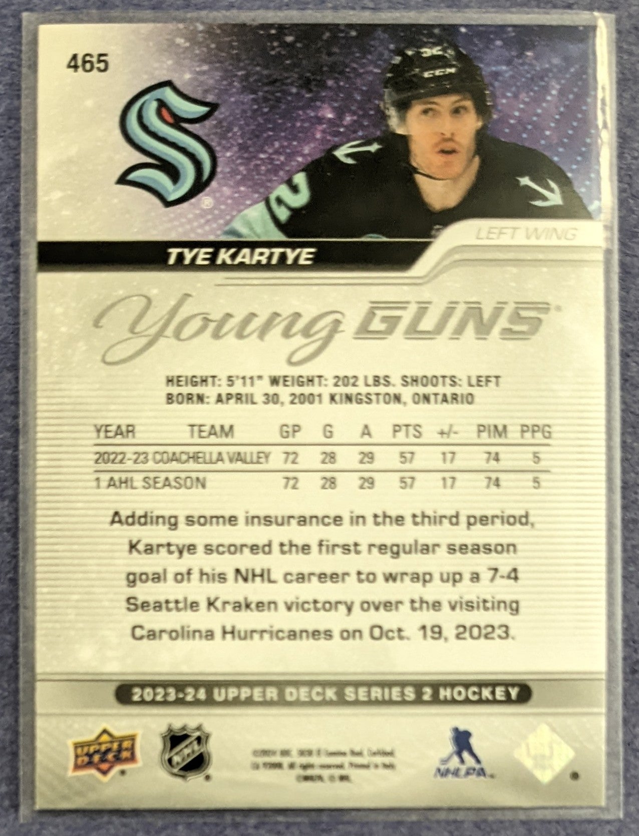 2023-24 Upper Deck Series 2 - Tye Kartye Young Guns RC #465