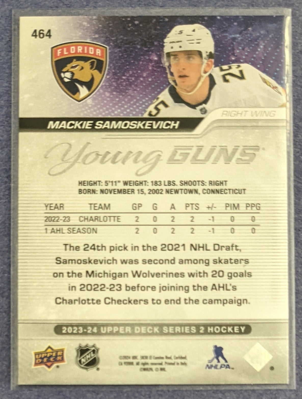 2023-24 Upper Deck Series 2 - Mackie Samoskevich Young Guns RC #464