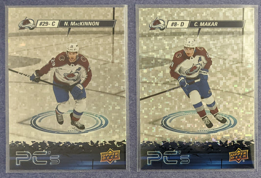 2023-24 Upper Deck - Nathan MacKinnon PC's #PC-4 (Sparkle) & Cale Makar PC's #PC-33 (Sparkle)