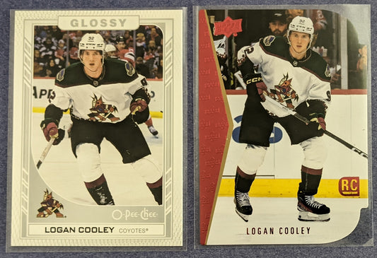 2023-24 Upper Deck Series 2 - Logan Cooley Glossy #R-45 & Die-Cut RC #RDT-18