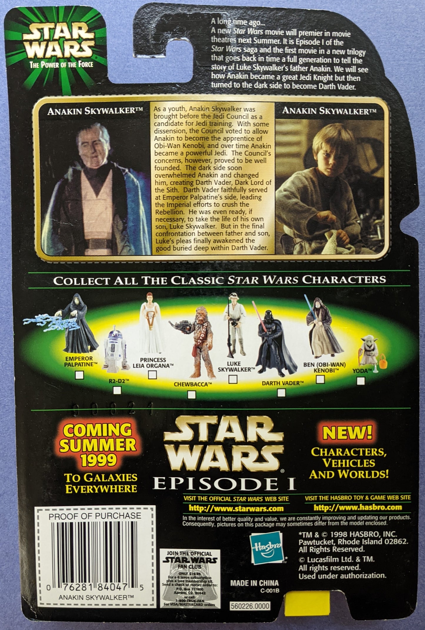 1998 Star Wars Power Of The Force (Vintage) - Anakin Skywalker (Flashback)