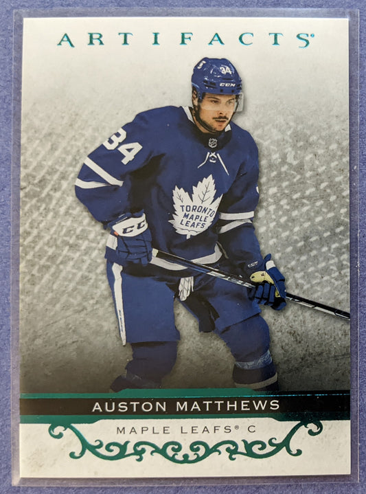 2021-22 UD Artifacts - Auston Matthews #105 (Teal Parallel)