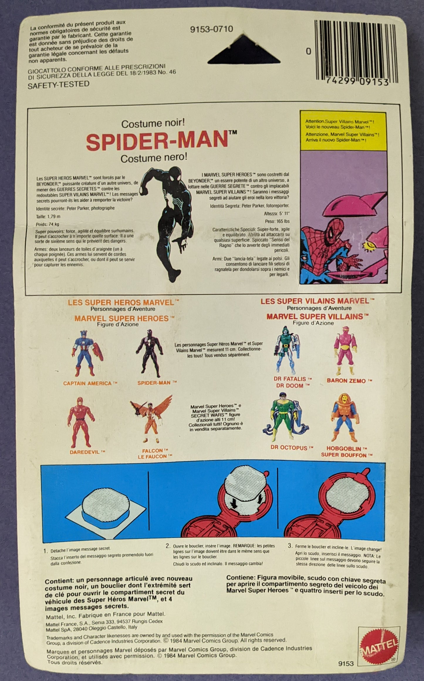 1984 Mattel Marvel Super Heroes Secret Wars (Vintage) - Black Suit Spider-Man