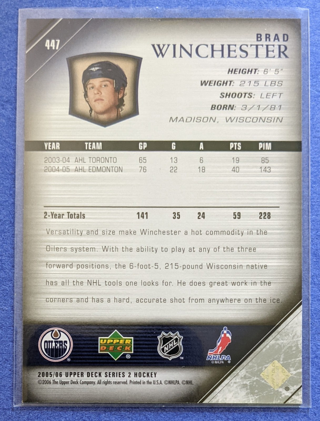 2005-06 Upper Deck - Brad Winchester Young Guns RC #447