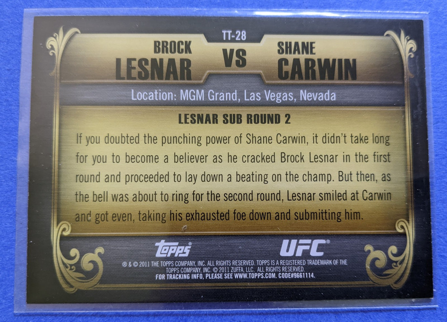 2011 Topps UFC Title Shot Top 10 Title Fights - Lesnar vs. Carwin #TT-28