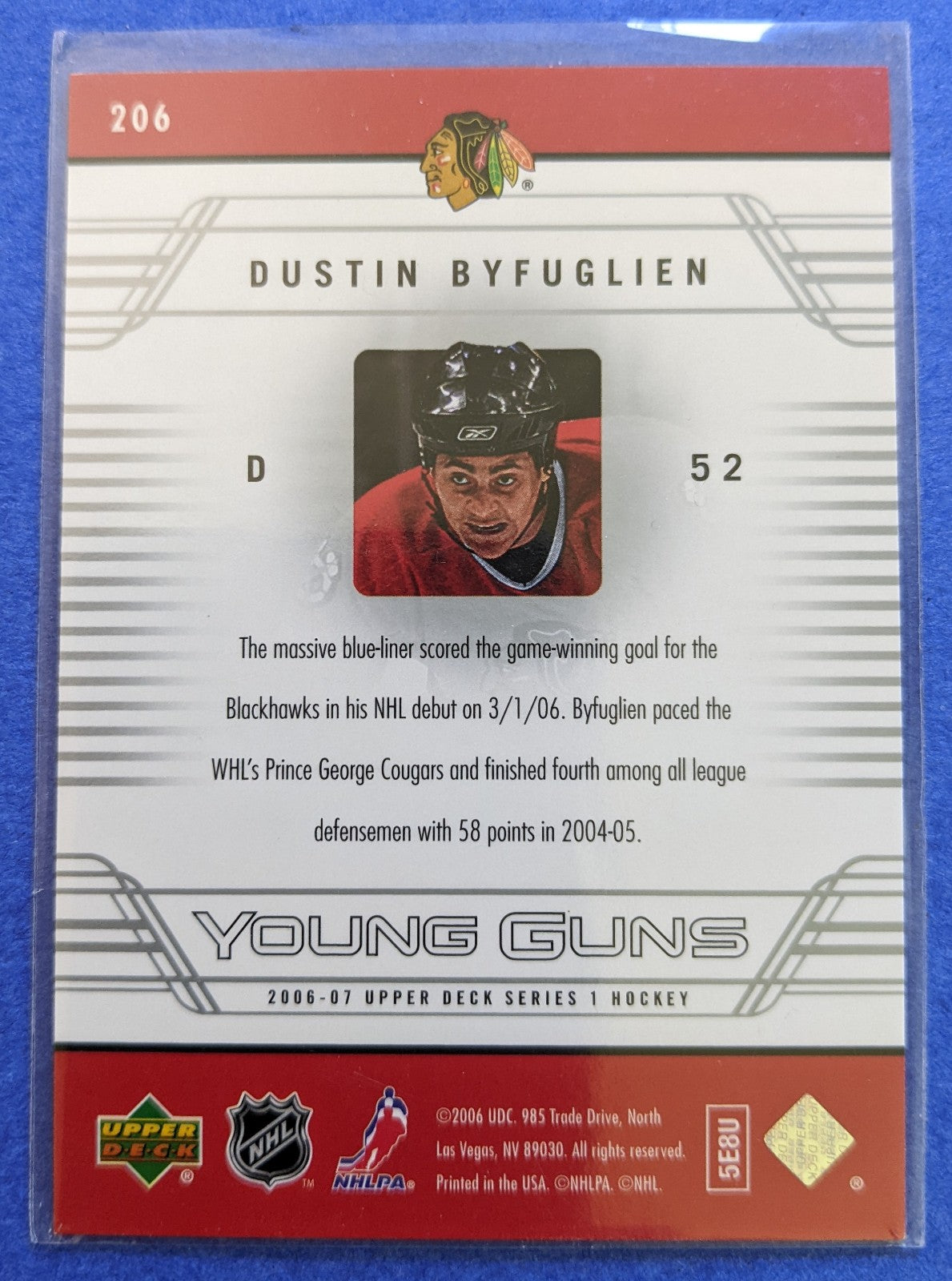 2006-07 Upper Deck - Dustin Byfuglien Young Guns RC #206