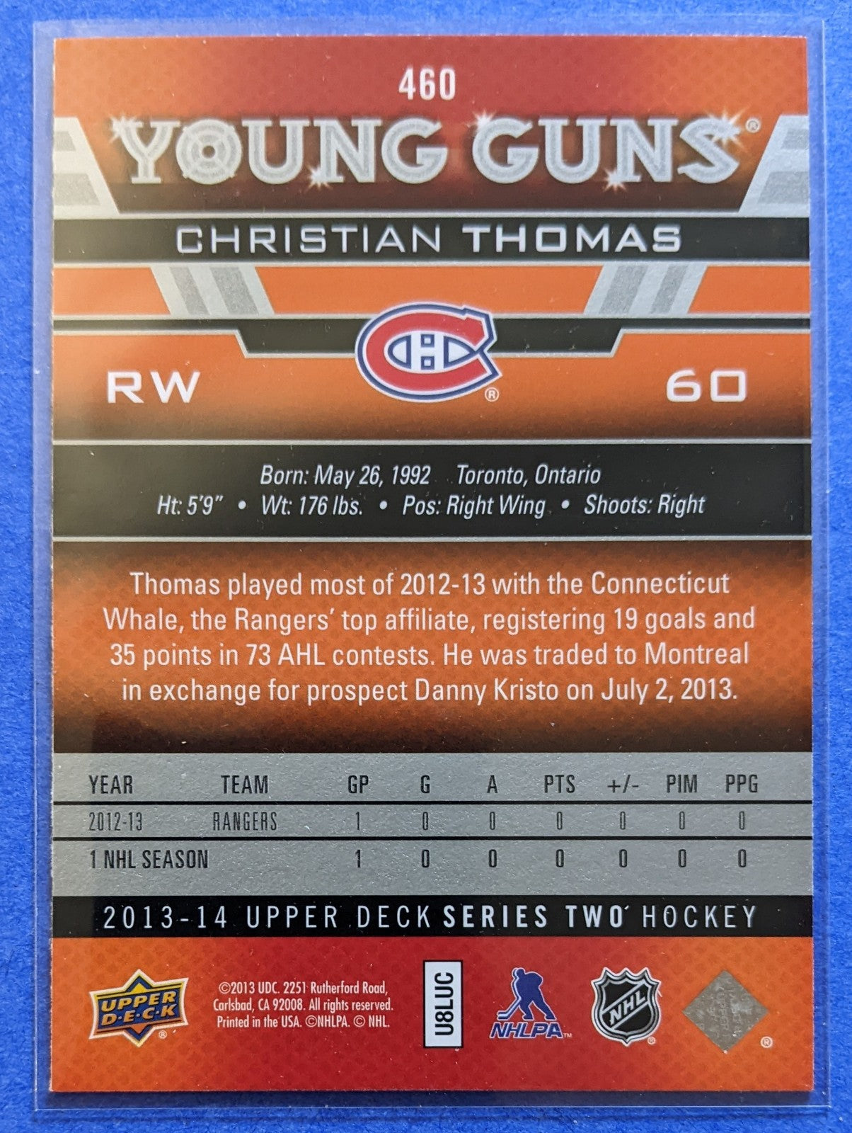 2013-14 Upper Deck - Christian Thomas Young Guns RC #460