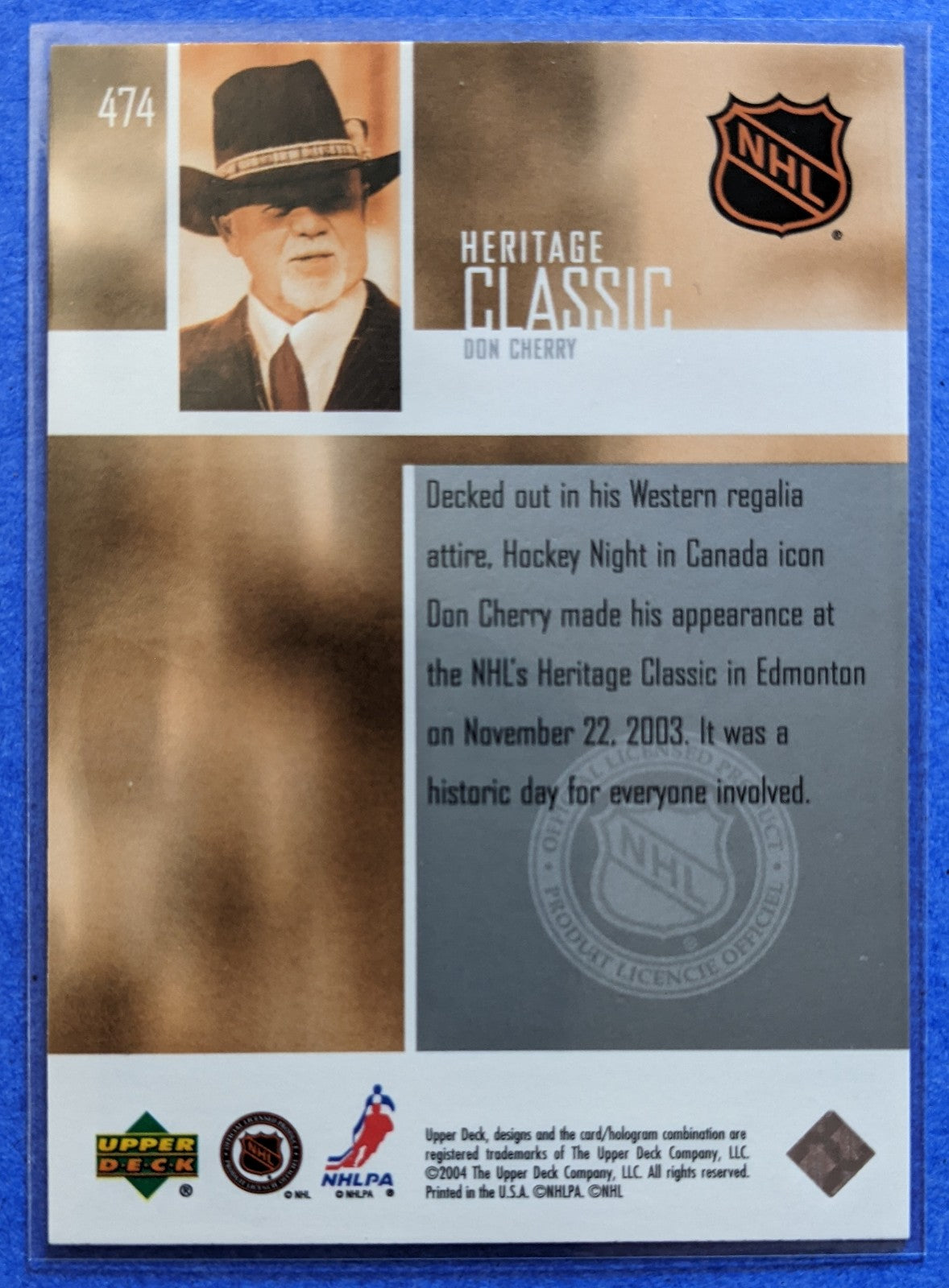 2003-04 Upper Deck Heritage Classic - Don Cherry #474