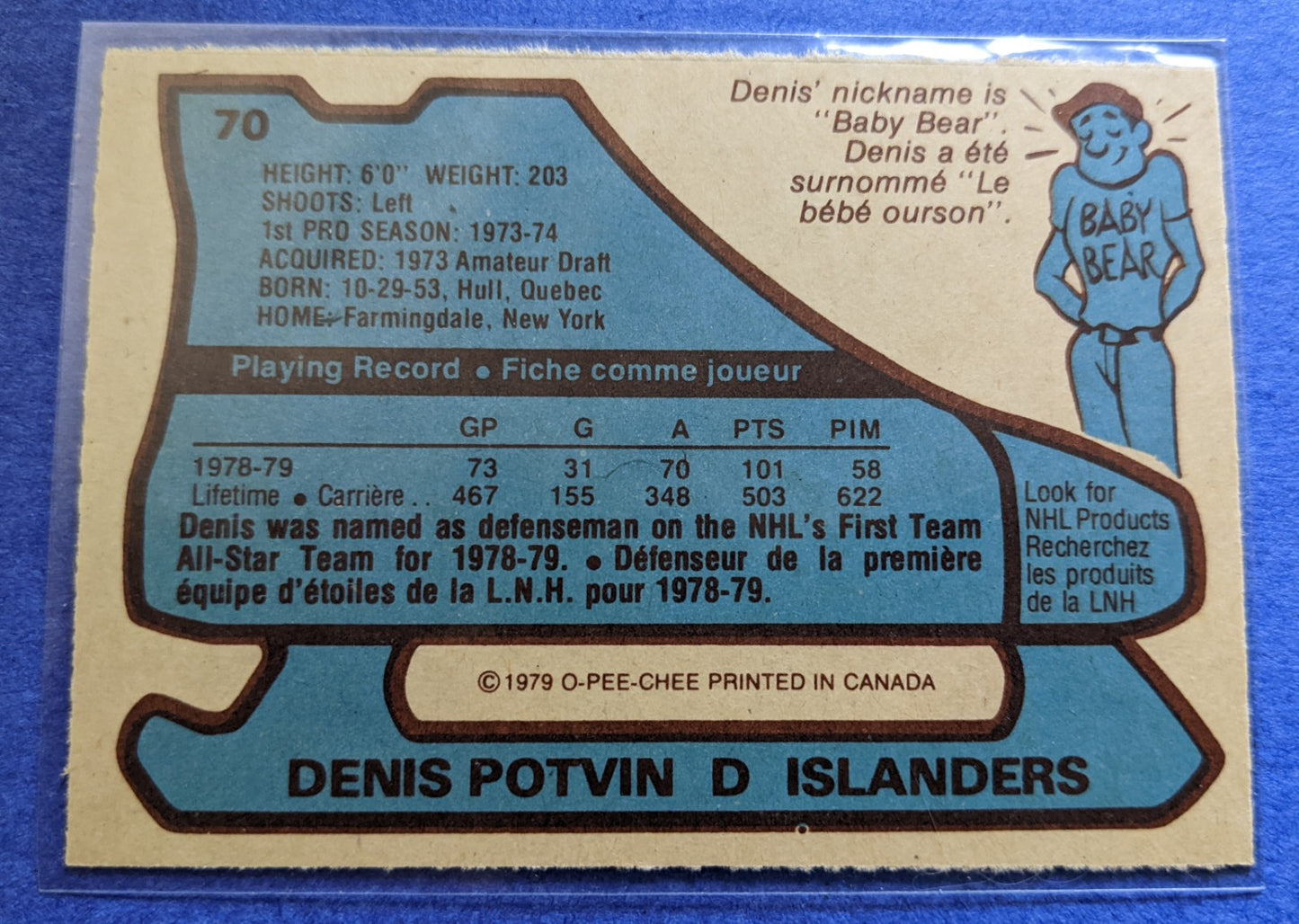 1979-80 O-Pee-Chee 1st Team All Star - Denis Potvin #70