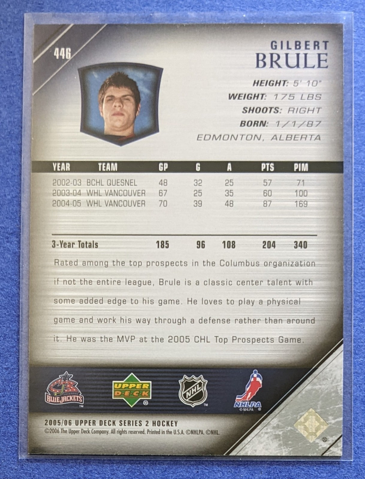 2005-06 Upper Deck - Gilbert Brule Young Guns RC #446