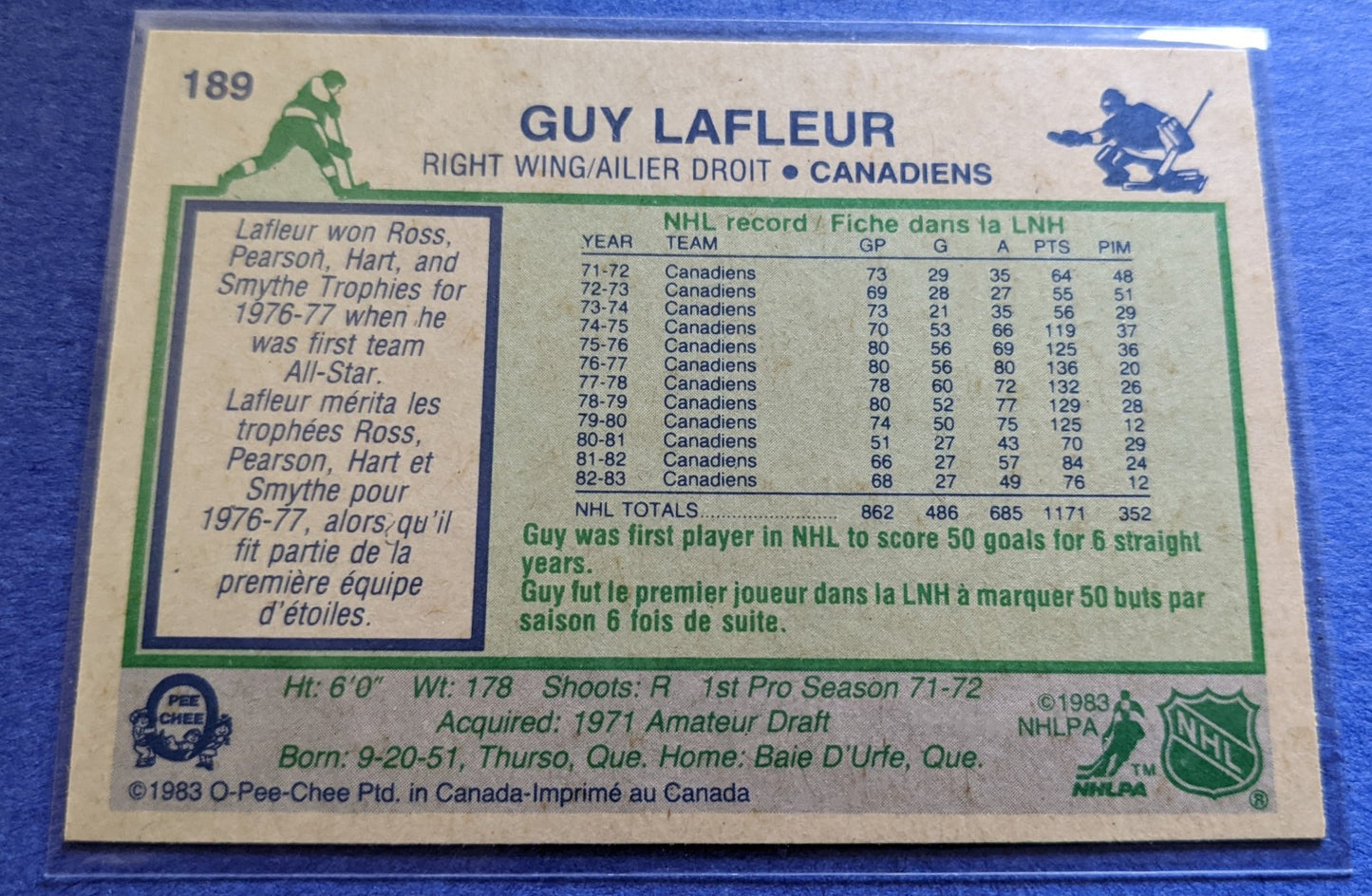 1983-84 O-Pee-Chee - Guy Lafleur #189