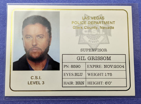 2004 Strictly Ink CSI Crime Scene Investigation - Gil Grissom I.D. Badge #B1