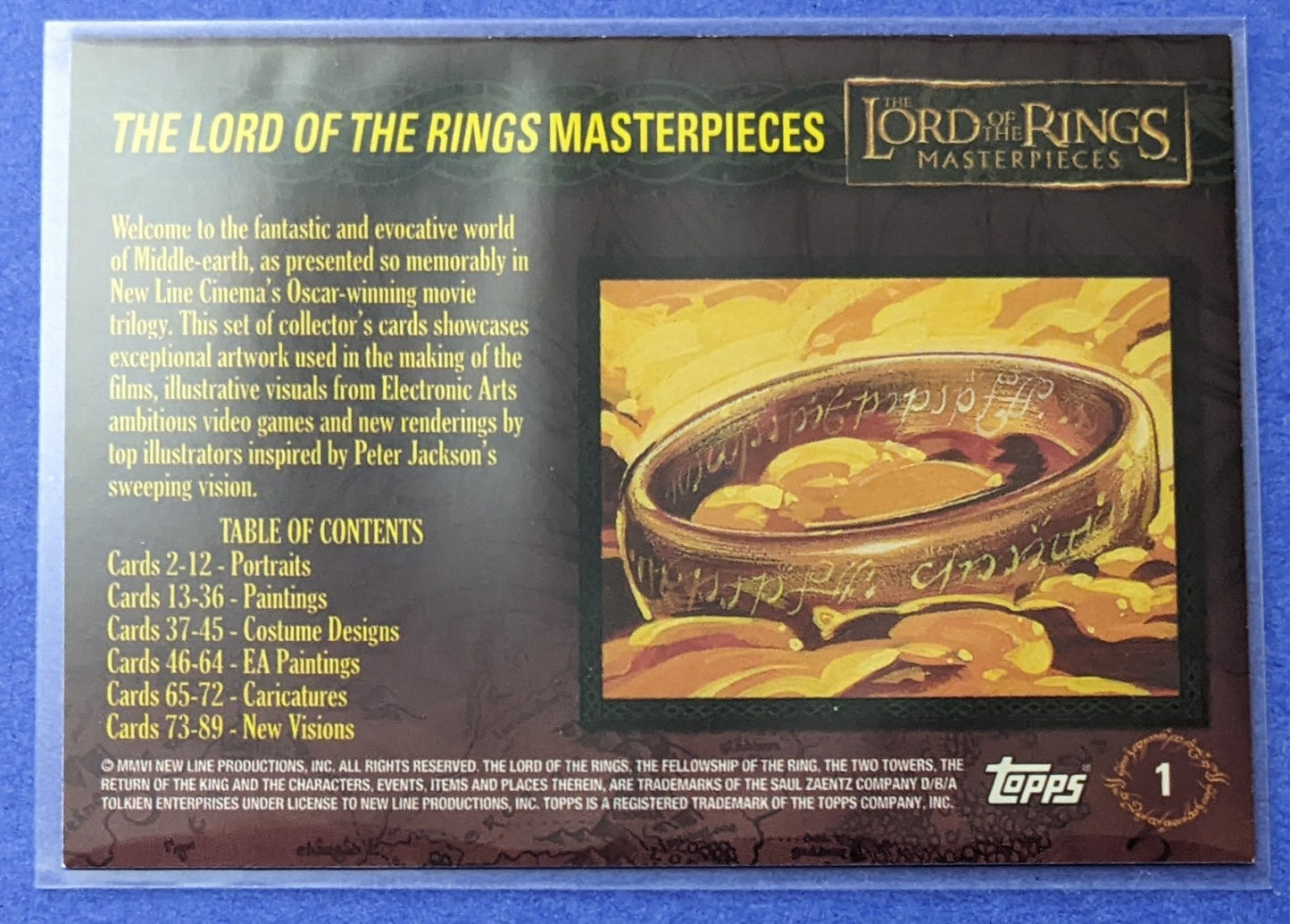 2006 Topps - Lord Of The Rings Masterpieces #1 (Gollum)