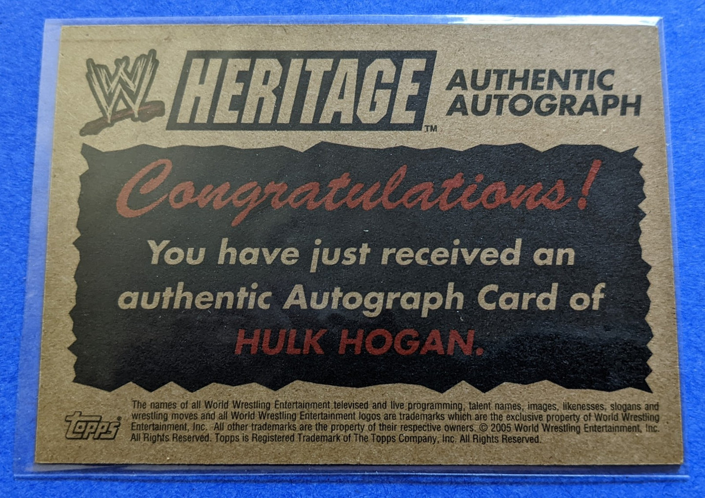 2005 Topps WWE Heritage Autograph - Hulk Hogan