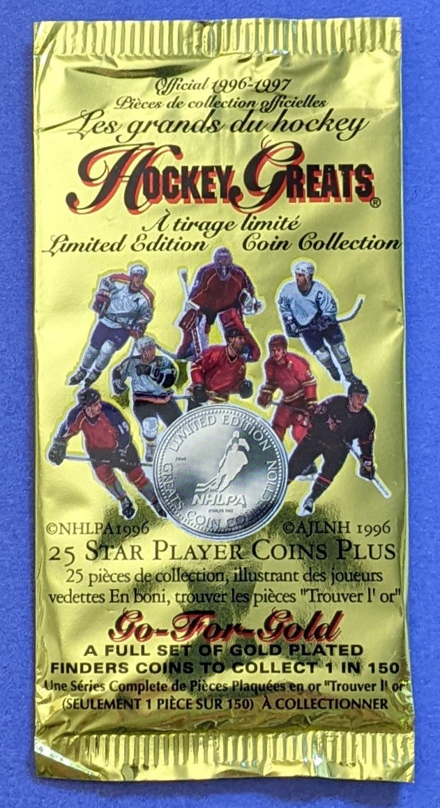 1996-97 Got-Um Hockey Greats NHLPA Go-For-Gold Coin Sealed Pack (Vintage)