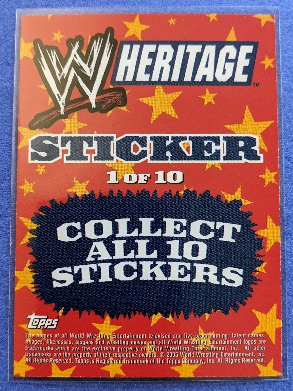 2005 Topps WWE Heritage - Hulk Hogan Sticker Insert #1