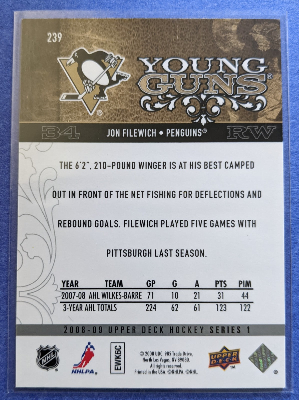 2008-09 Upper Deck - Jon Filewich Young Guns RC #239