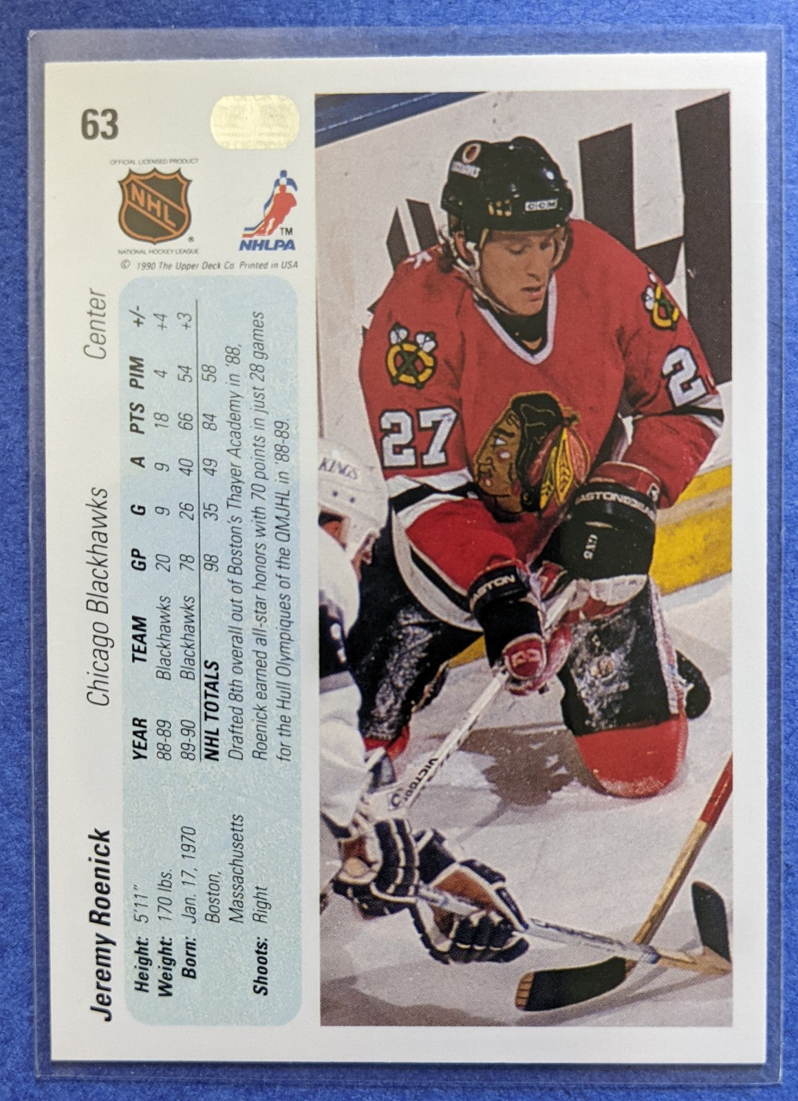 1990-91 Upper Deck - Jeremy Roenick R.C. #63