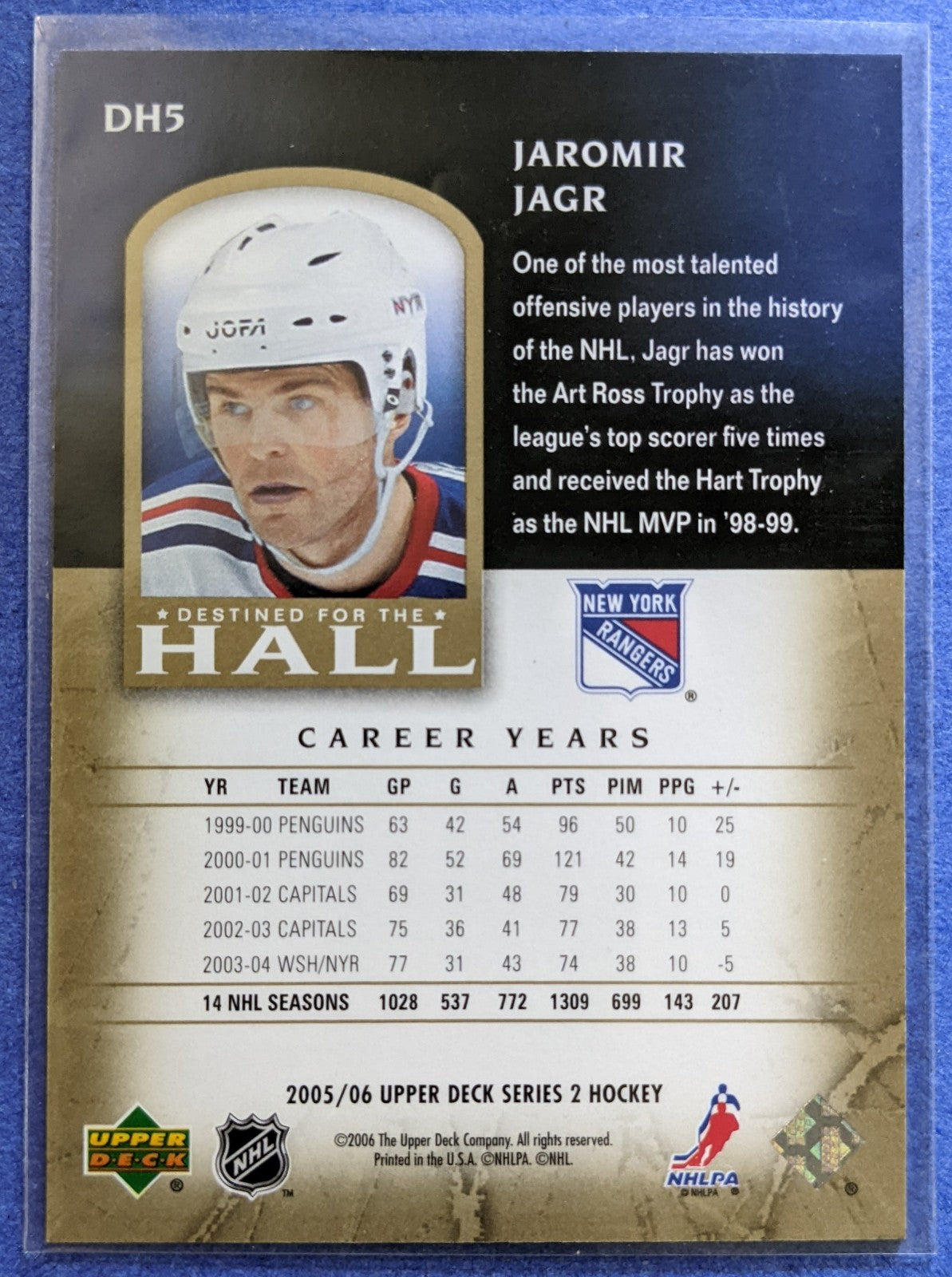 2005-06 Upper Deck Destined For The Hall - Jaromir Jagr #DH5