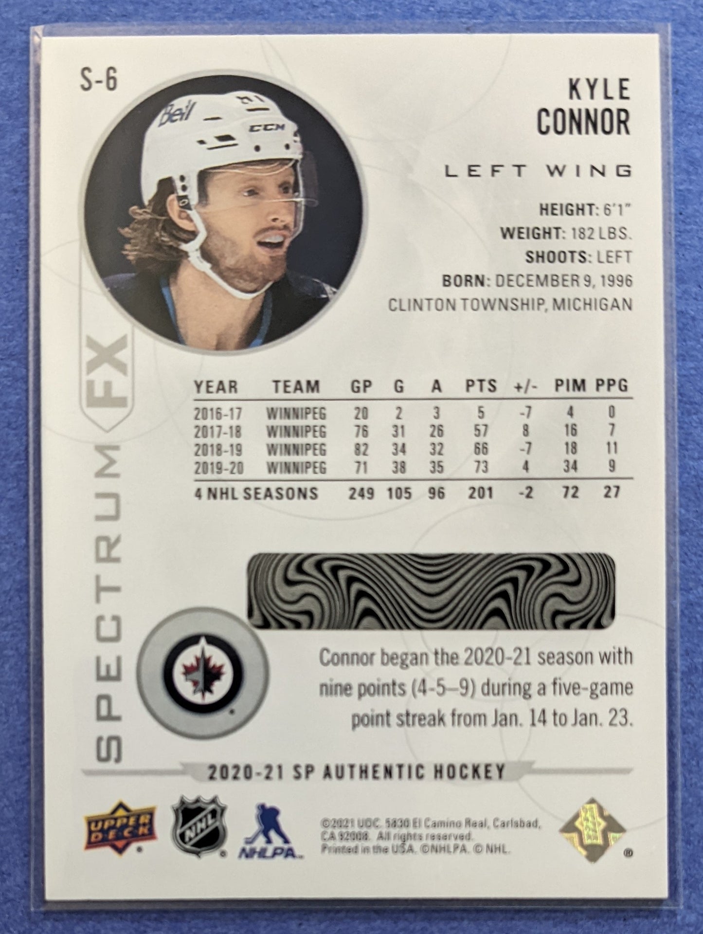 2020-21 SP Authentic Spectrum FX - Kyle Connor #S-6