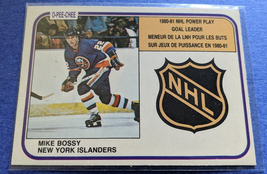 1981-82 O-Pee-Chee Power Play Goal Leader - Mike Bossy #386