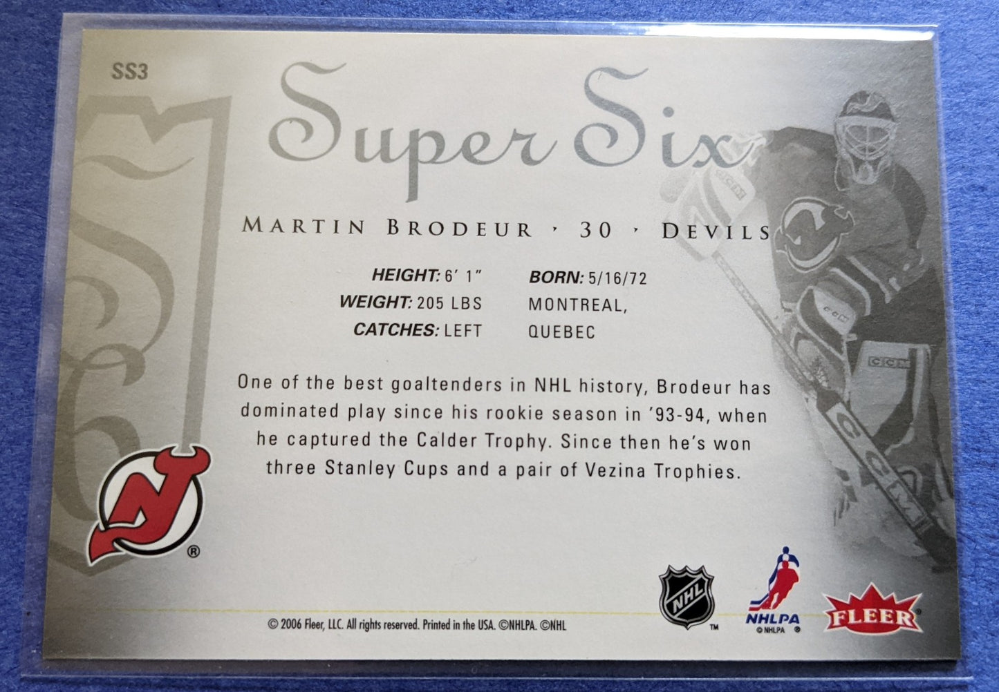 2005-06 Fleer Ultra Super Six - Martin Brodeur #SS3