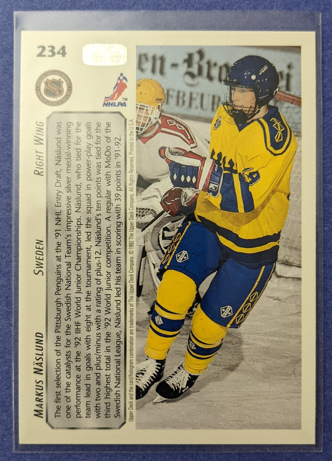 1992-93 Upper Deck - Markus Naslund RC #234