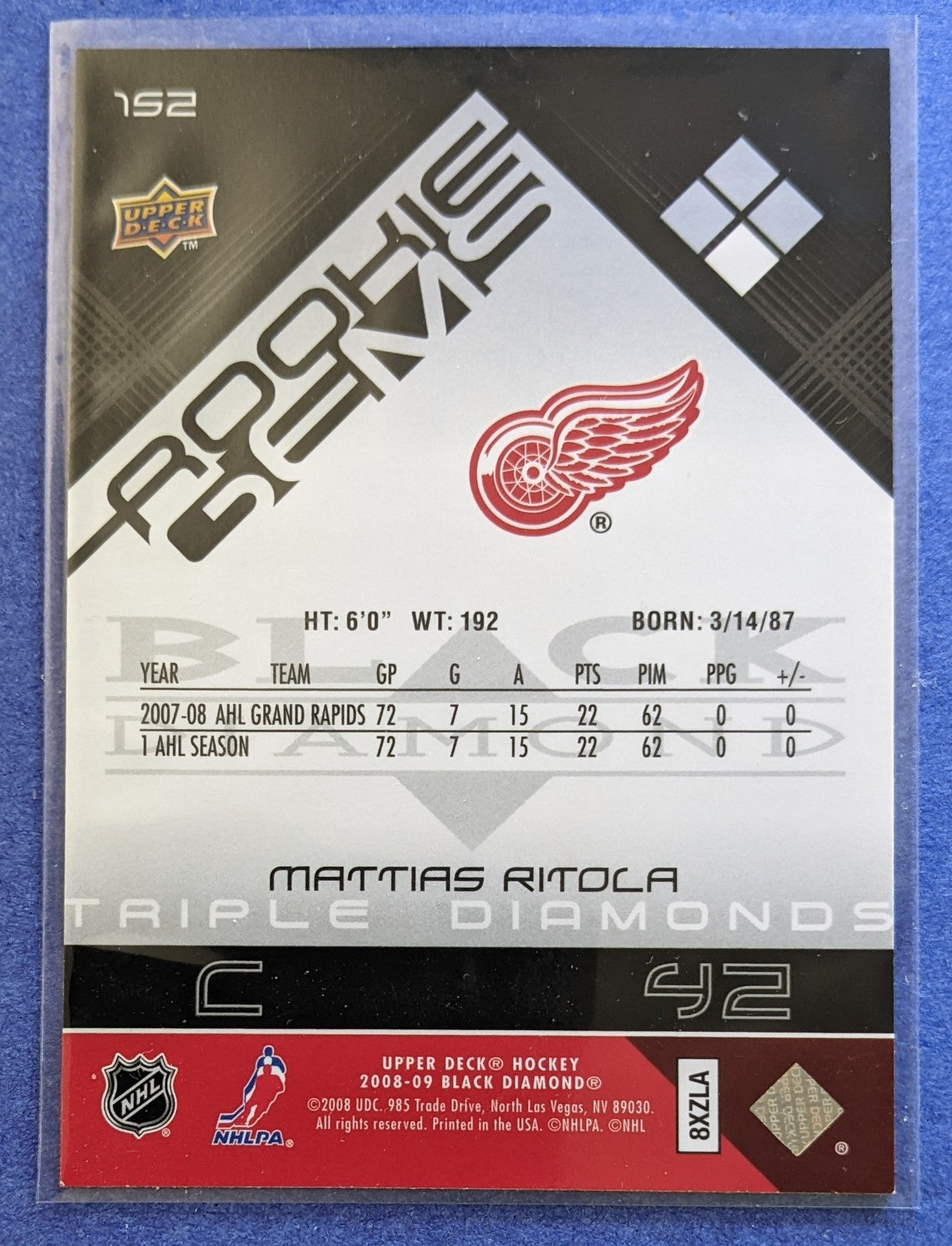 2008-09 Upper Deck Black Diamond Rookie Gems - Mattais Ritola RC #152