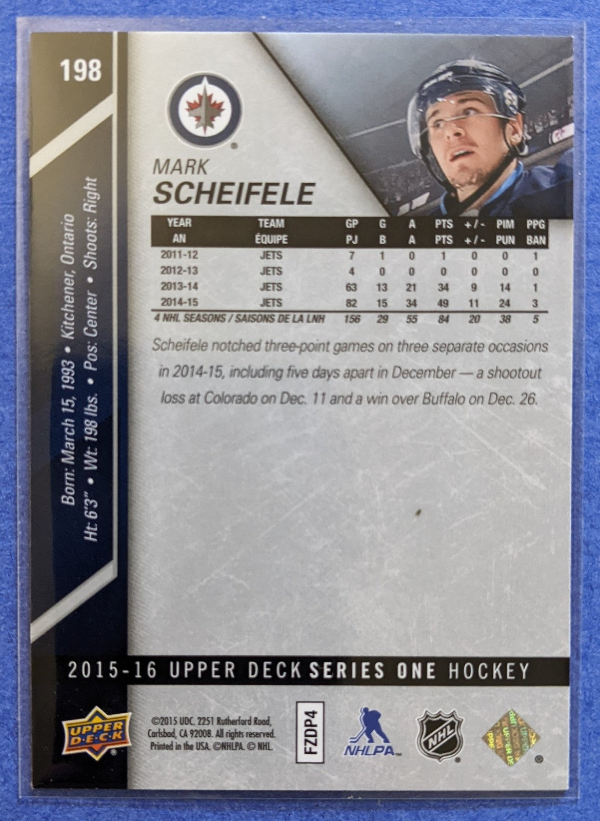 2015-16 Upper Deck - Mark Scheifele #198