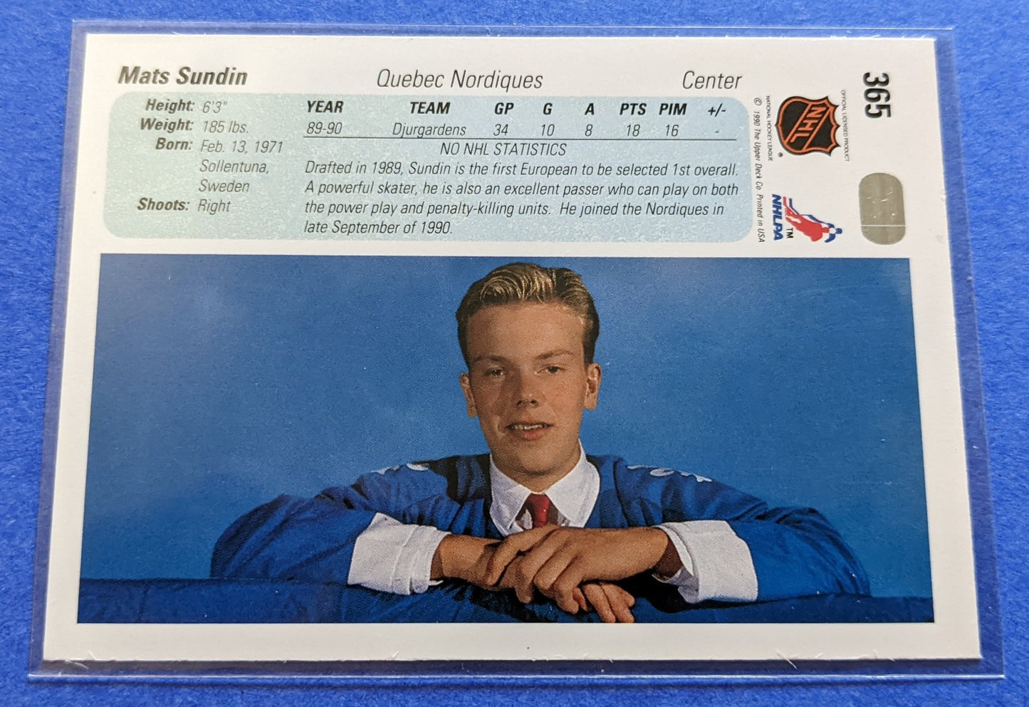 1990-91 Upper Deck - Mats Sundin RC #365