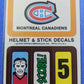 1979 Topps Helmet & Stick Decals Insert - Montreal Canadiens