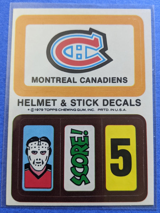 1979 Topps Helmet & Stick Decals Insert - Montreal Canadiens