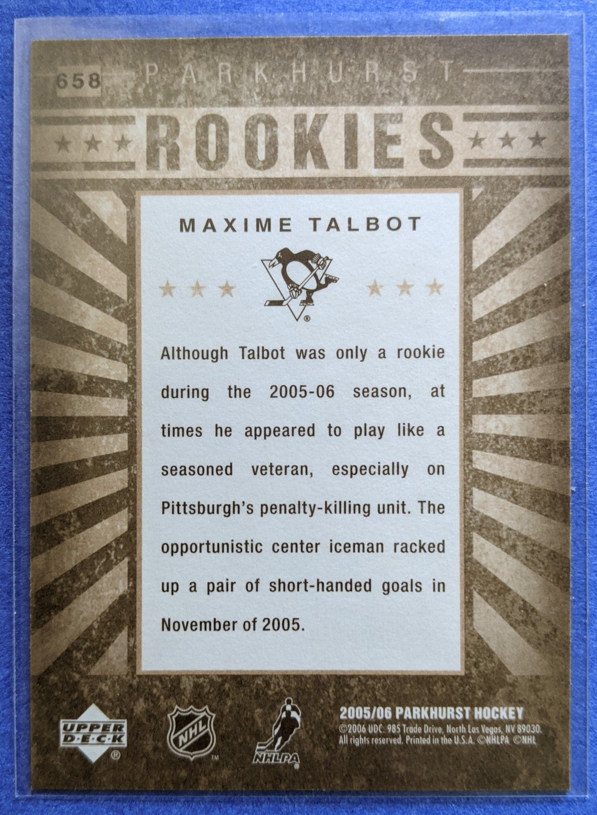 2005-06 Parkhurst - Maxime Talbot RC #658