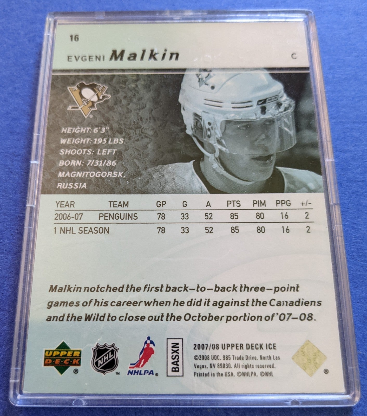 2007 Upper Deck Ice - Evgeni Malkin #16