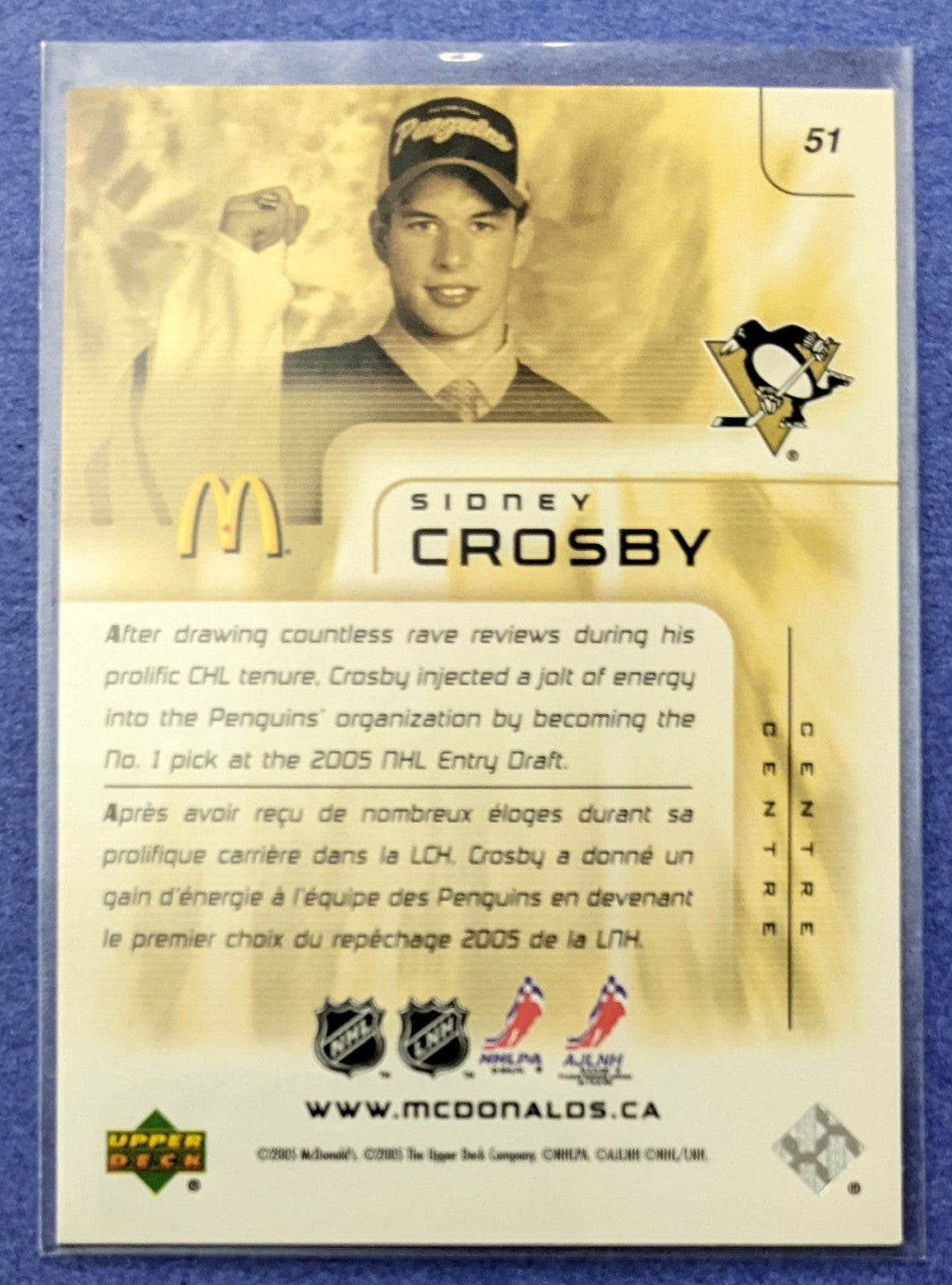 2005-06 Upper Deck McDonald's - Sidney Crosby #51