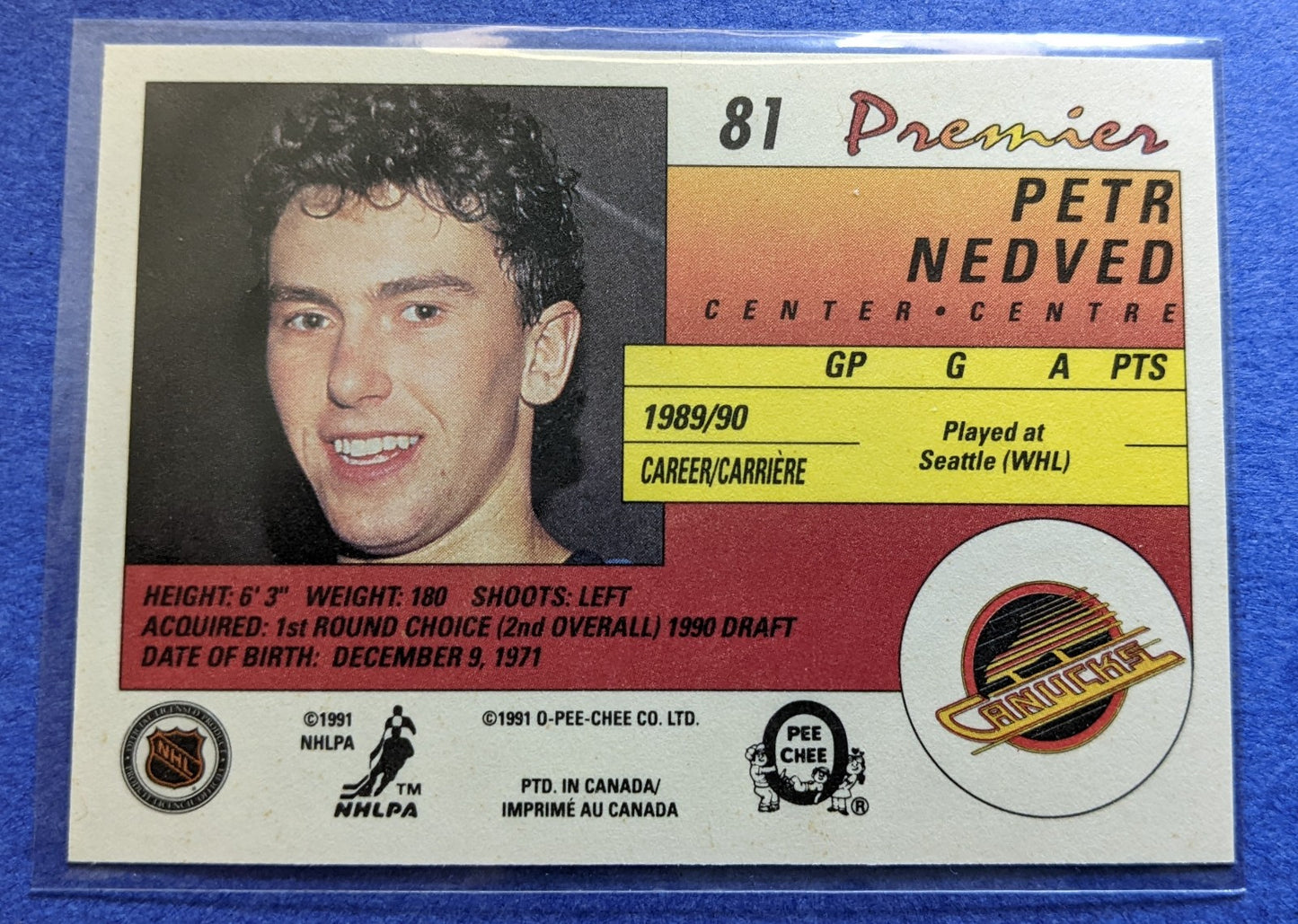 1990-91 O-Pee-Chee-Premier - Petr Nedved RC #81