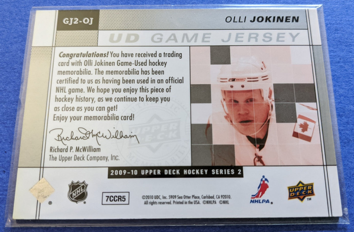 2009-10 Upper Deck UD Game Jersey - Olli Jokinen #GJ2-OJ