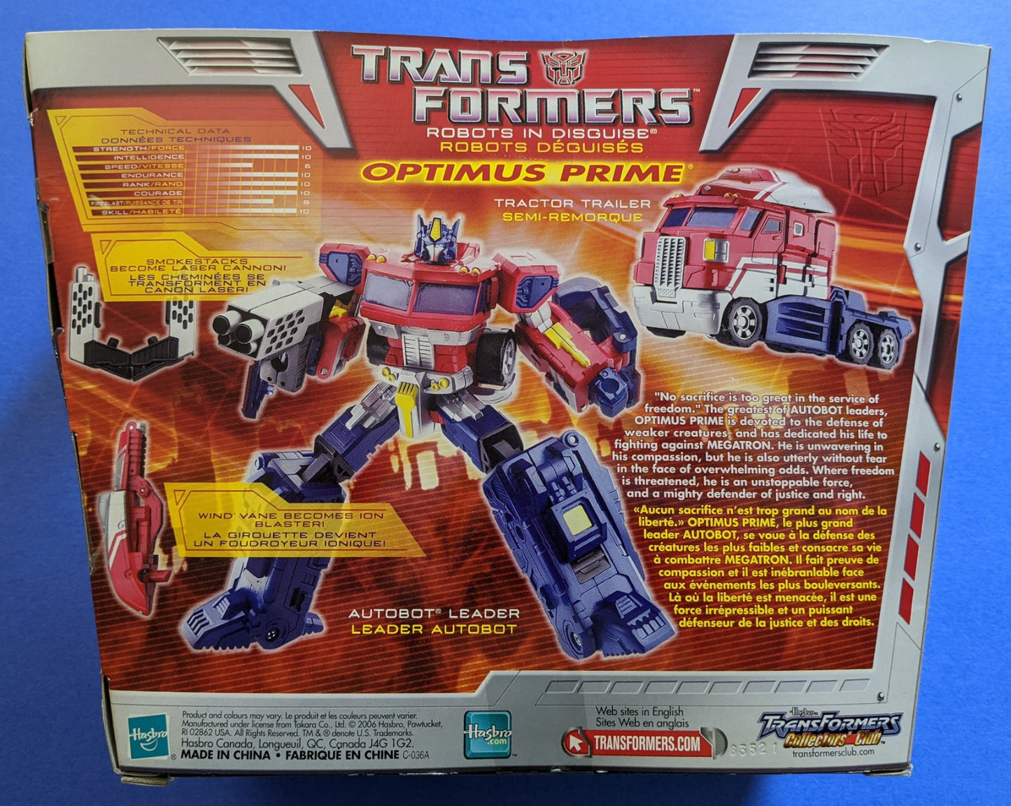 2006 Hasbro Transformers Voyager Series (Vintage) - Optimus Prime