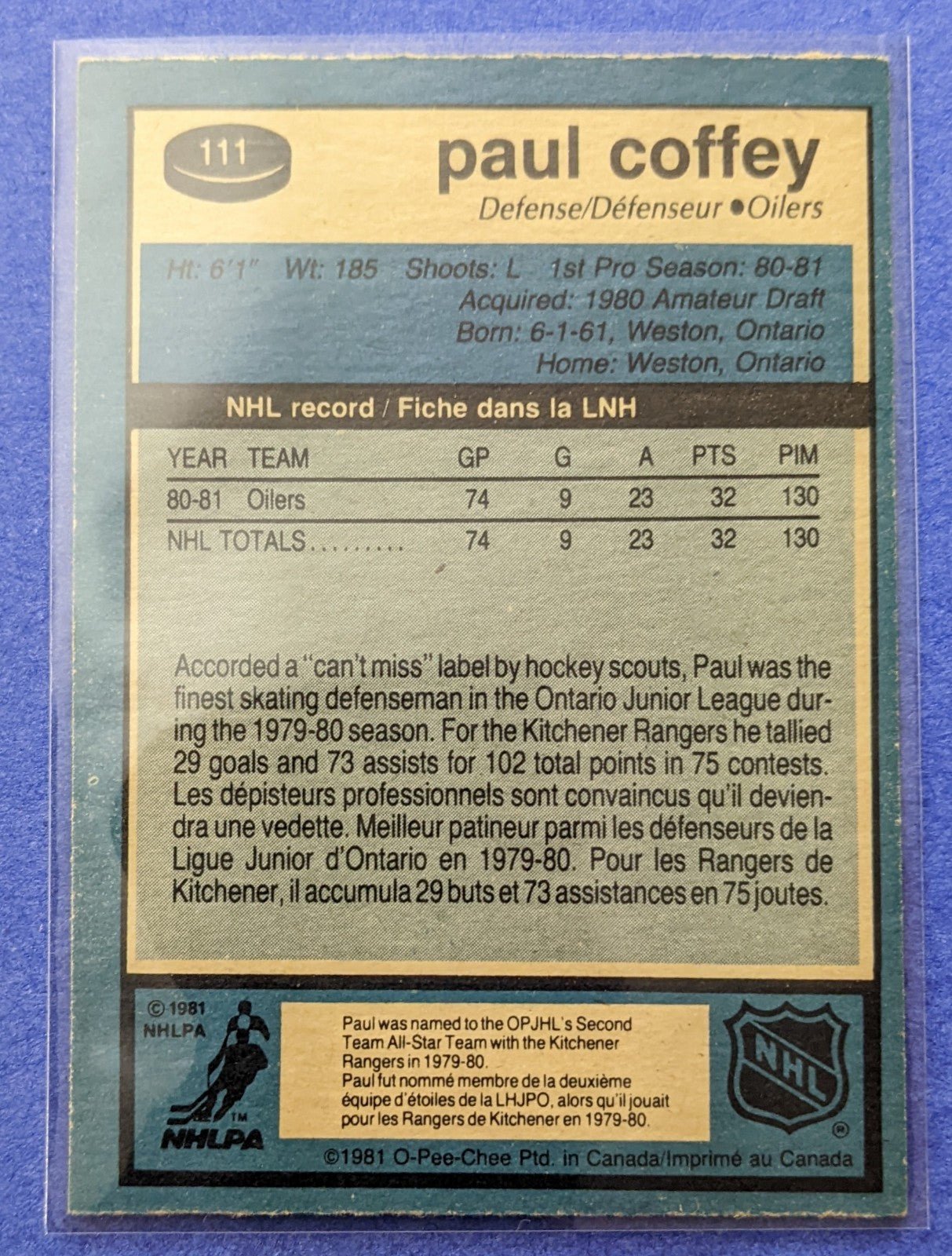 1981-82 O-Pee-Chee - Paul Coffey RC #111