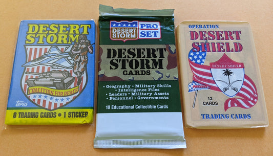 1991 Trading Card Packs (Vintage) - Topps Desert Storm/Pro Set Desert Storm/Pacific Desert Shield